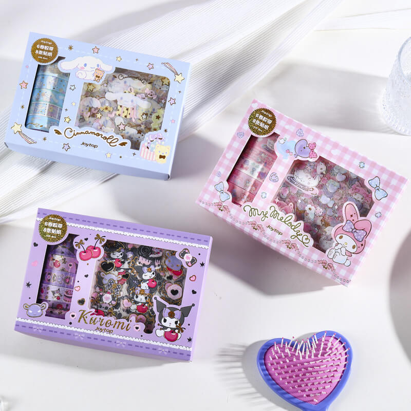 Sanrio Journal Gift Set 6 Rolls Washi Tapes & 8 Sheets Stickers -  Kawaiienvy – kawaiienvy