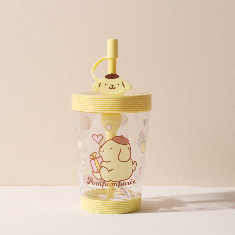 kawaii-yellow-pompompurin-portable-water-cup-with-straw-535ml