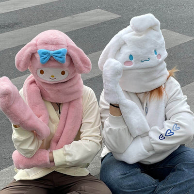 keep-warm-with-kuromi-and-cinnamoroll-dancing-ears-fluffy-scarf-hats