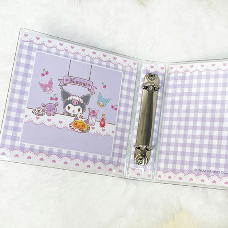 lolita-kuromi-lace-heart-checkered-pattern-graphic-2-ring-binder-collect-book