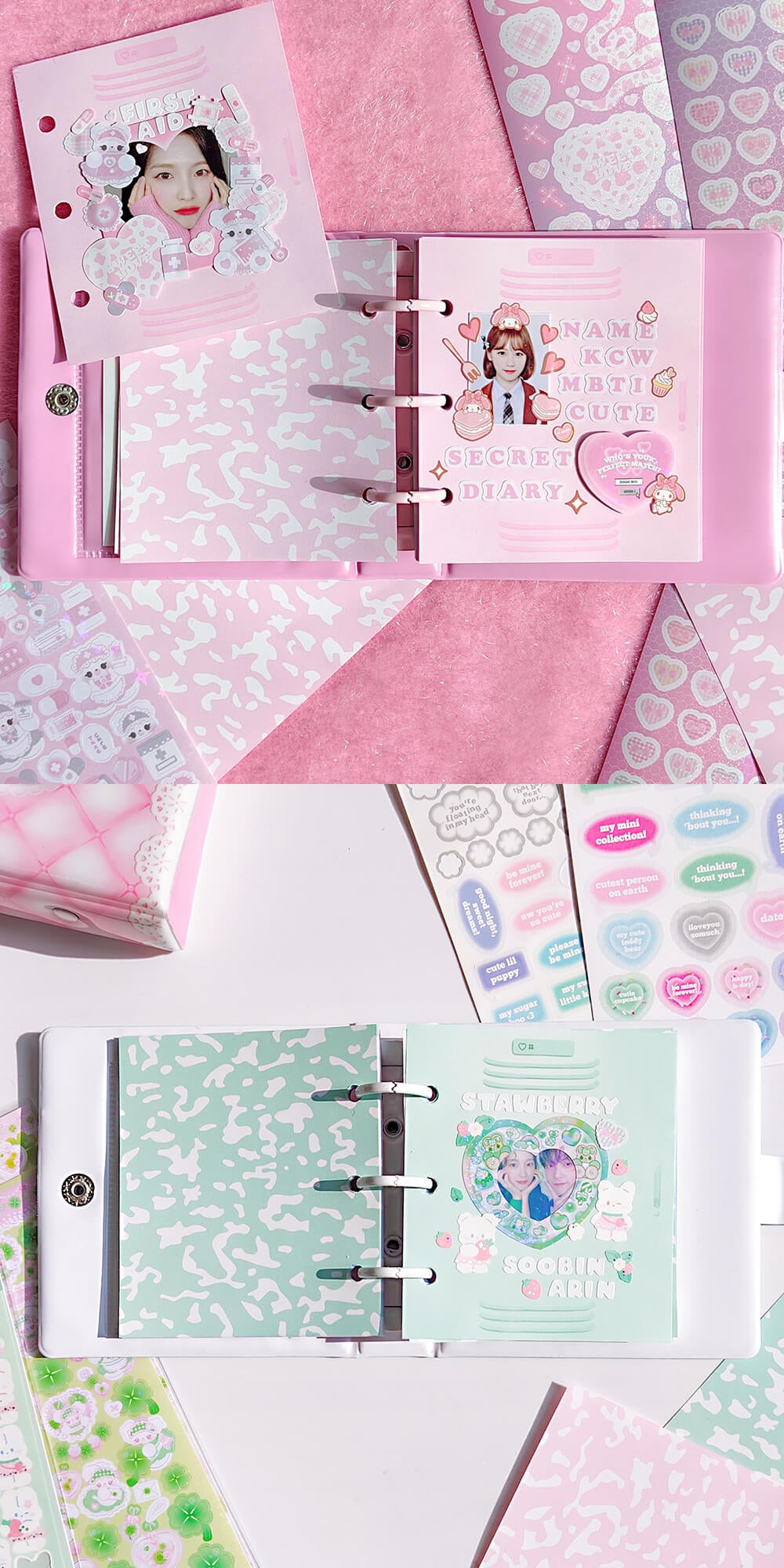 love-locker-scrapbook-paper-inner-page-pink-and-green
