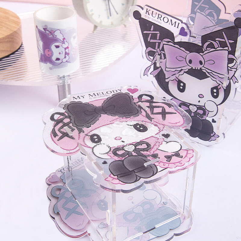 midnight-melokuro-kuromi-my-melody-acrylic-pen-holder-with-waterproof-dirt-resistant-material