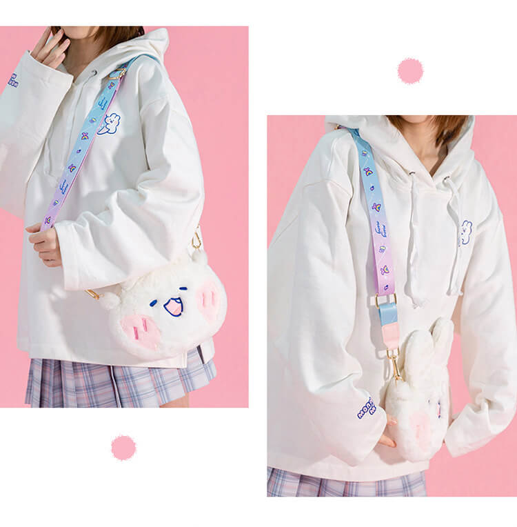 Lovely Mongmong Rabbit Crossbody Plush Bag - Kawaiienvy – KawaiiEnvy
