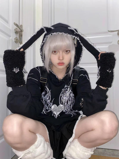 mutant-mechanical-rabbit-lace-long-bunny-ears-hooded-sweatshirt-in-black