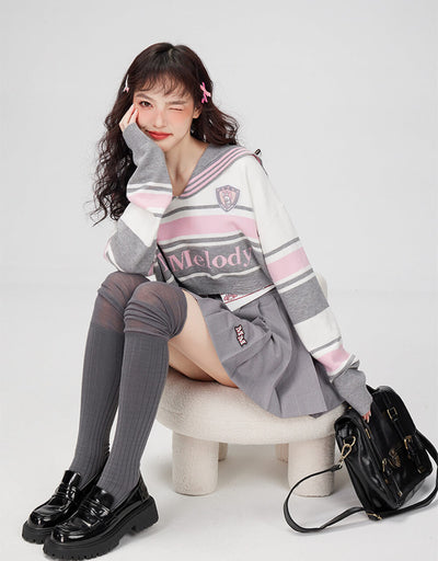 my-melody-outfit-sailor-collar-striped-ripped-crop-sweater