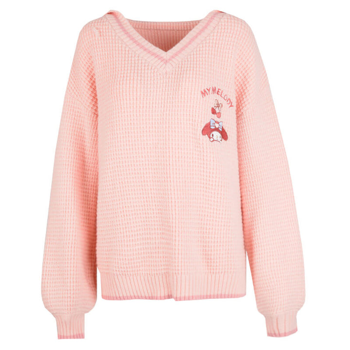 My Melody Loose Cricket Sweater with Sailor Collar – KawaiiEnvy