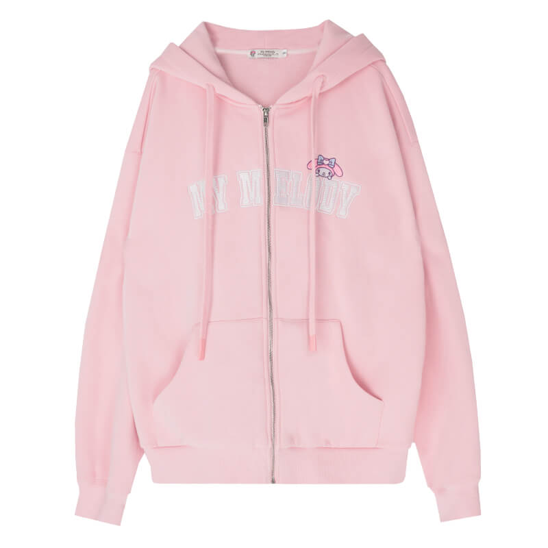 my-melody-zip-up-hooded-sweatshirt-in-pink