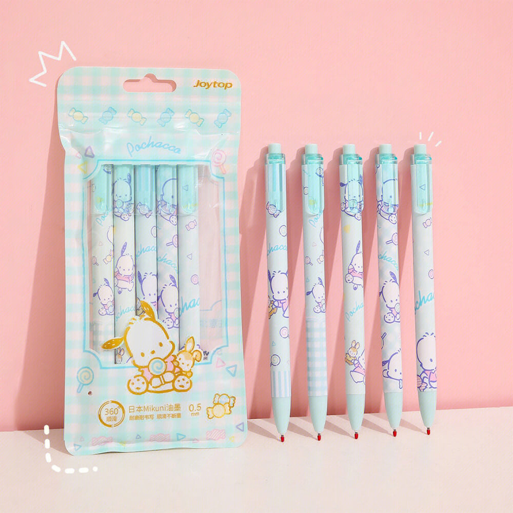 Pack of 5 Pochacco Click Pen Set – KawaiiEnvy