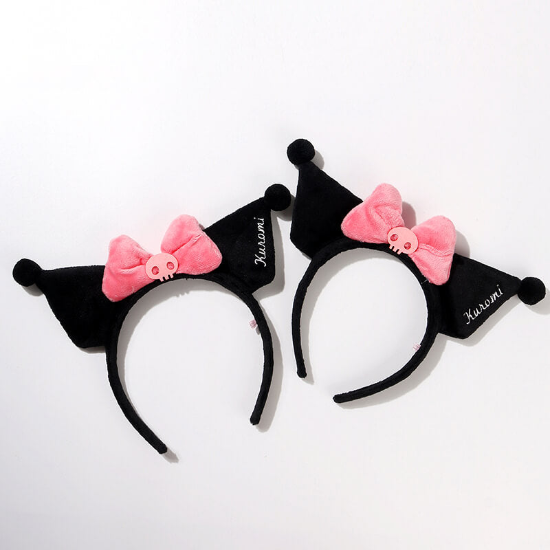 pink-skull-bow-decor-kuromi-headband-black
