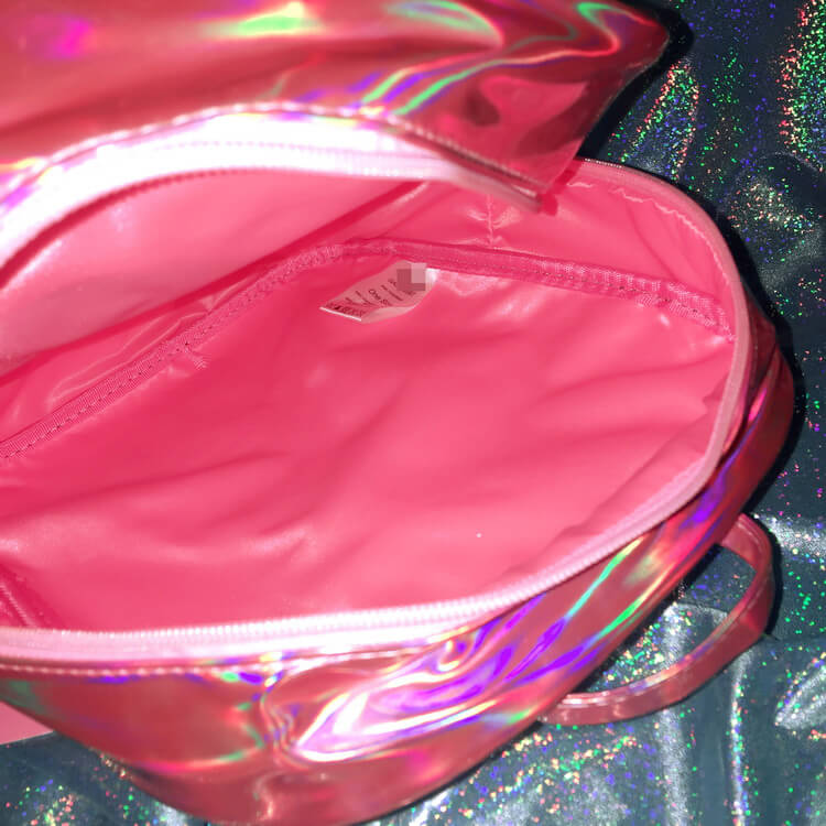 Pink-Heart-Laser-Backpack-inner-side-detail
