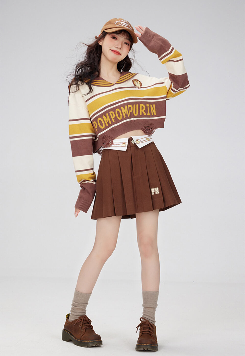 pompompurin-jk-outfit-brown