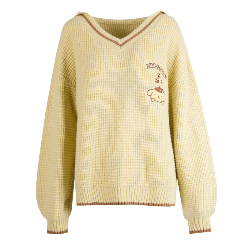 pompompurin-loose-knit-cricket-sweater-with-star-sailor-collar-in-yellow