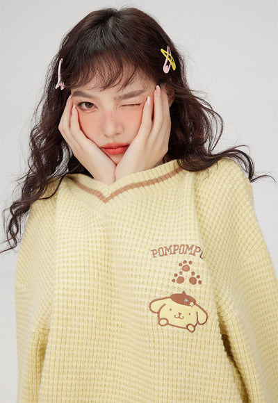pompompurin-loose-knit-cricket-sweater-with-star-sailor-collar