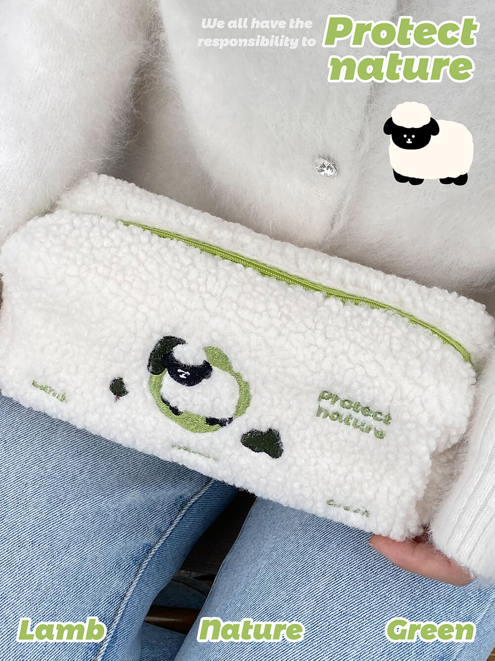 protect-nature-lamb-soft-zippered-pen-pouch