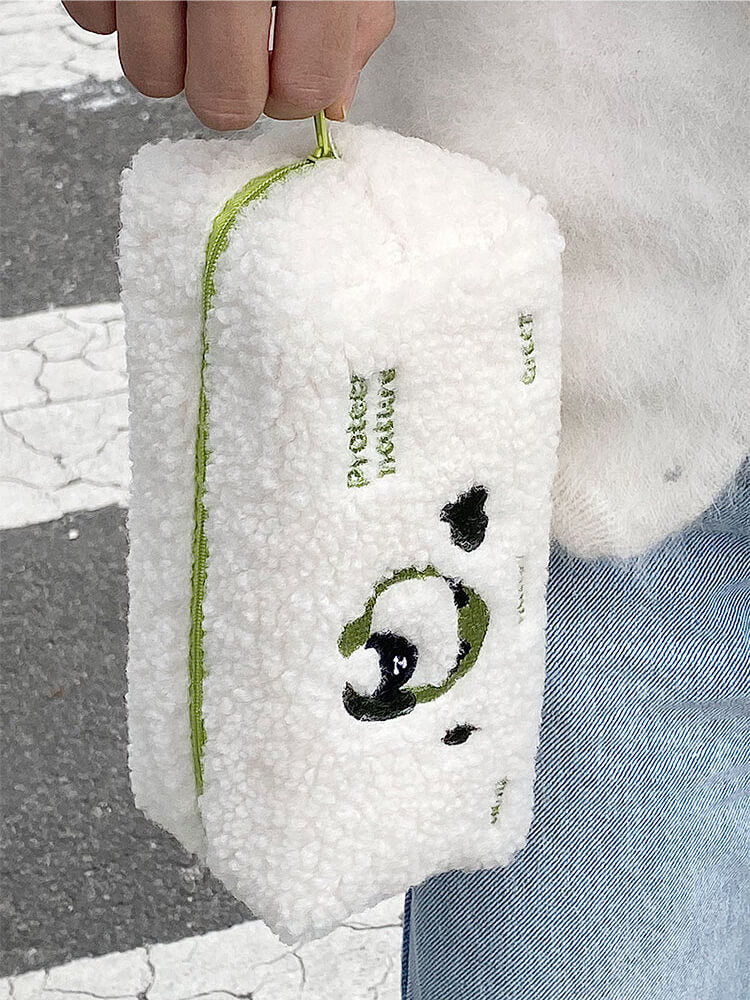protect-nature-theme-lamb-wool-sheep-fluffy-zippered-pencil-pouch