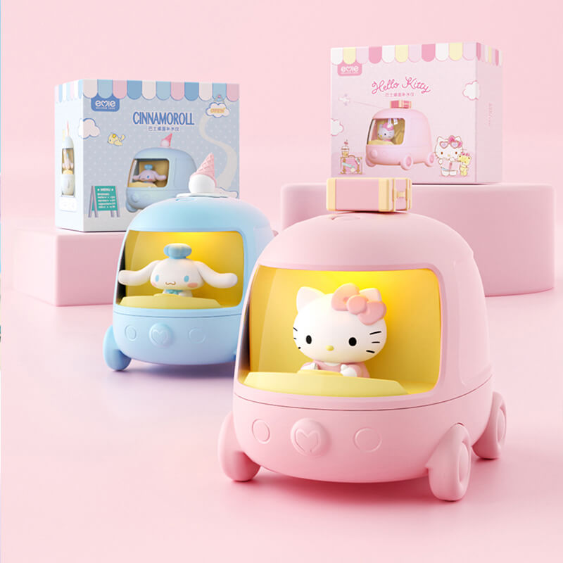 sanrio-authorized-cinnamoroll-and-hello-kitty-bus-double-mist-spray-humidifier-with-night-light