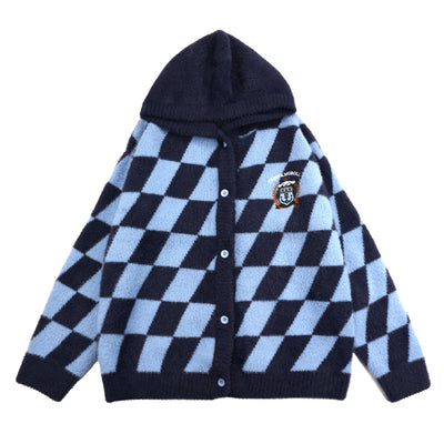 sanrio-authorized-cinnamoroll-blue-argyle-pattern-hooded-cardigan-sweater-for-women