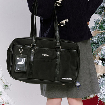 sanrio-authorized-cinnamoroll-embossed-black-jk-handbag