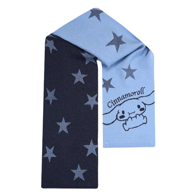 sanrio-authorized-cinnamoroll-star-graphic-blue-colorblock-scarf
