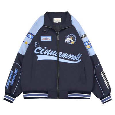 sanrio-authorized-embroidery-cinnamoroll-graphic-motor-jacket-in-navy