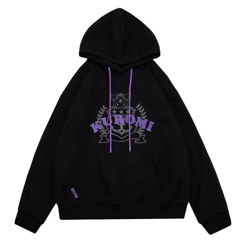 sanrio-authorized-kuromi-preppy-look-graphic-black-drawstring-hoodie