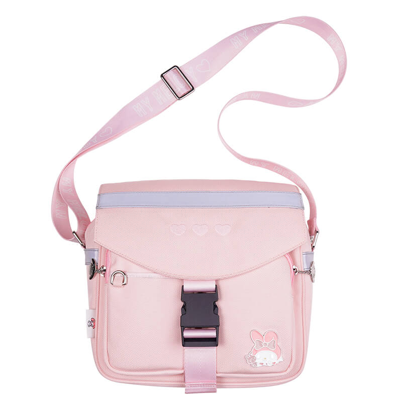 sanrio-authorized-my-melody-badge-heart-embroidery-jk-flap-buckle-crossbody-bag