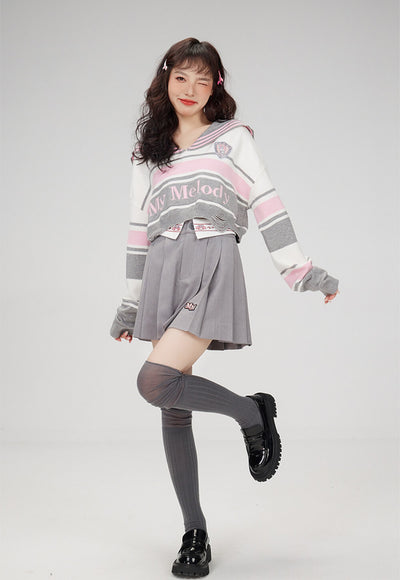 sanrio-authorized-my-melody-embroidery-jk-skirt-outfit