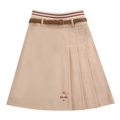 sanrio-authorized-my-melody-khaki-a-line-woolen-long-pleated-skirt