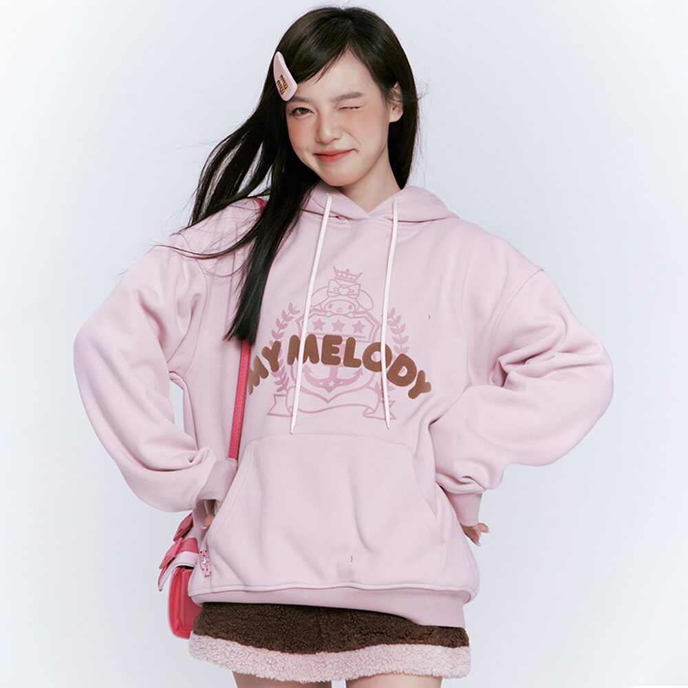 sanrio-authorized-my-melody-letters-graphic-pink-preppy-drawstring-hoodie