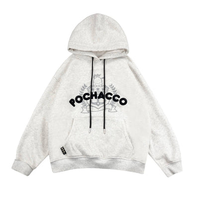 sanrio-authorized-pochacco-preppy-look-letters-graphic-grey-hoodie