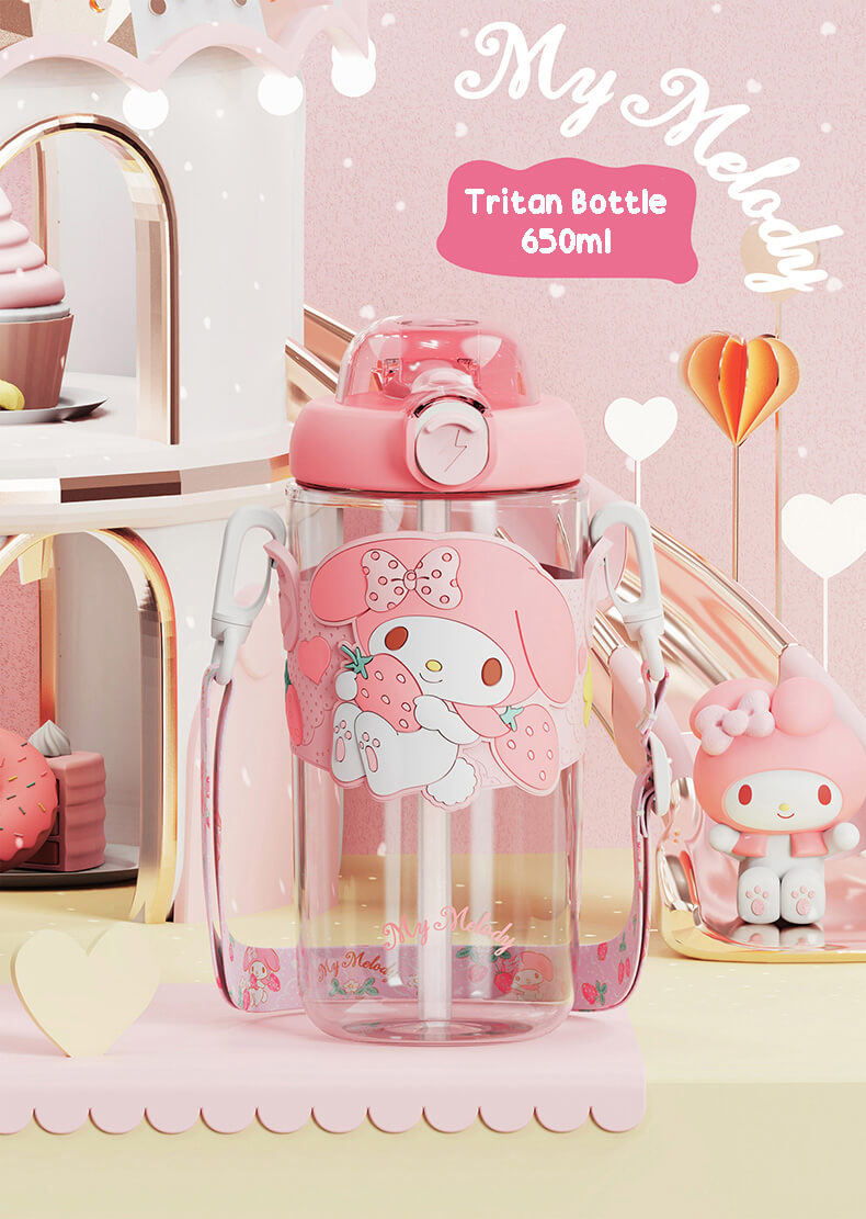 sanrio-colorful-series-pink-my-melody-sleeve-tritan-straw-bottle-with-long-crossbody-strap-650ml