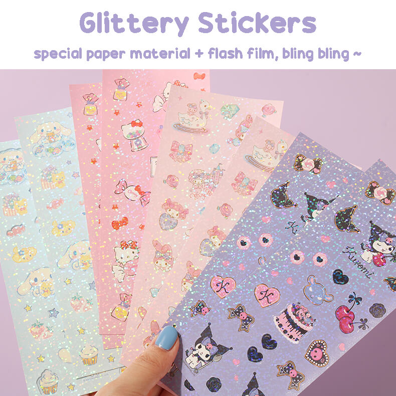 sanrio-glittery-stickers-with-special-paper-material-and-flash-film