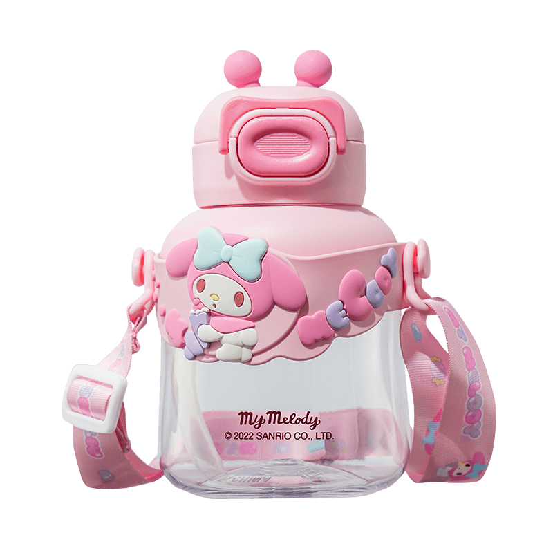sanrio-happy-paradise-series-my-melody-pink-tritan-water-bottle-with-strap-600ml
