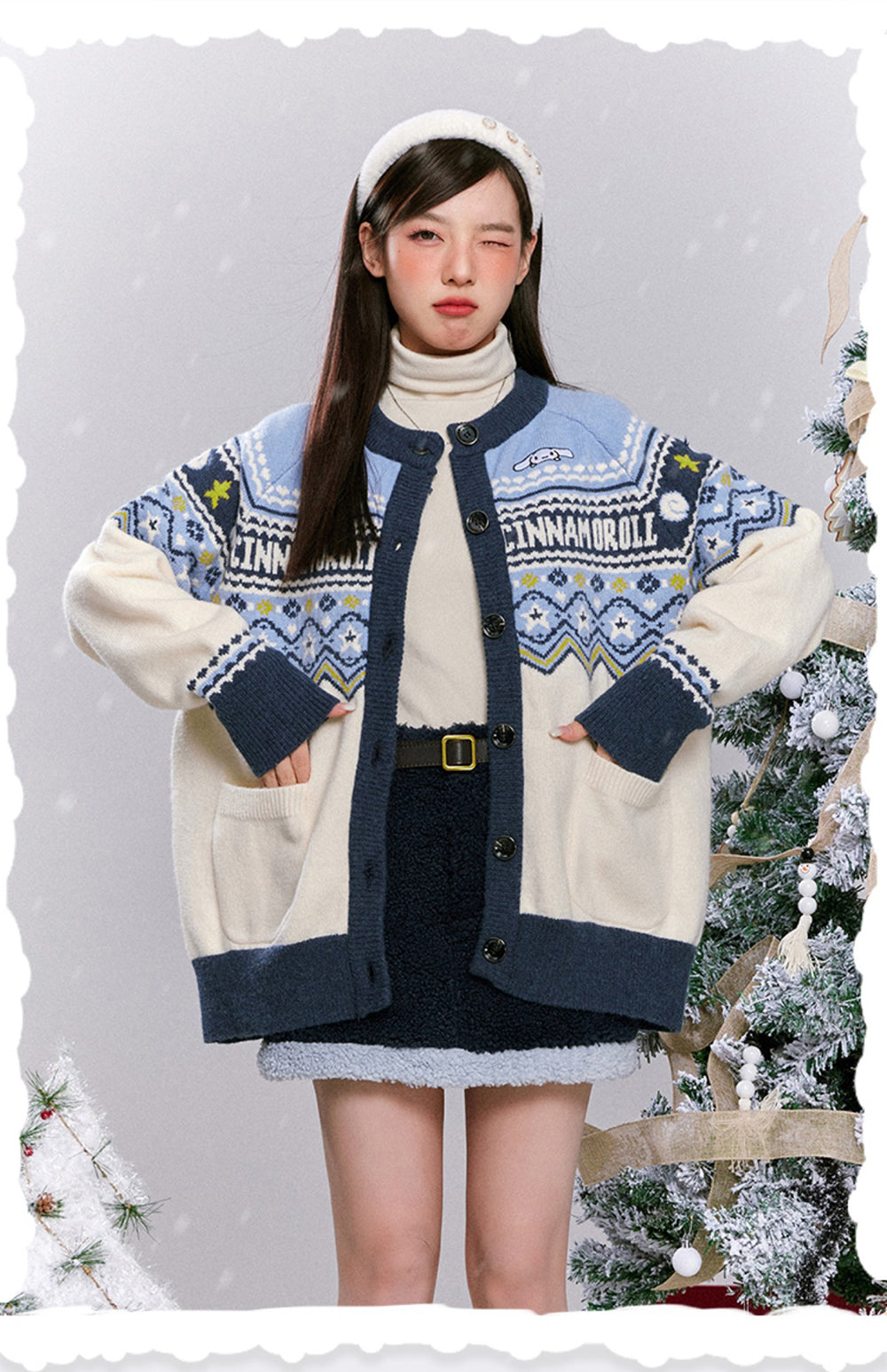 Cinnamoroll Round Neck Loose Knit Cardigan Sweater – KawaiiEnvy