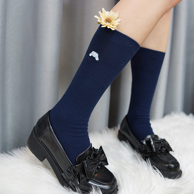 sanrio-licensed-cinnamoroll-embroidery-jk-socks-in-navy