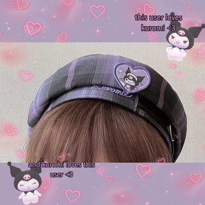 sanrio-licensed-kuromi-heart-embroidery-jk-preppy-beret