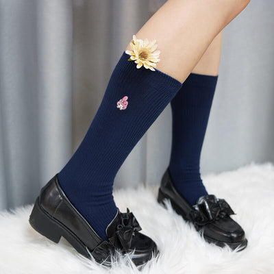 sanrio-licensed-my-melody-embroidery-jk-socks-in-navy