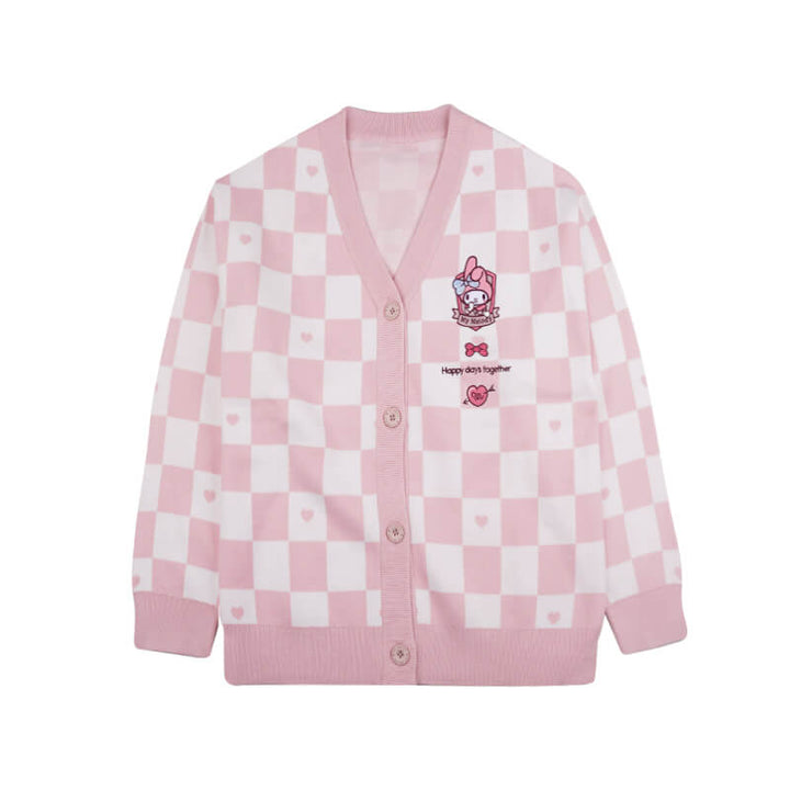 mideal 【plaid pattern cardigan PINK】 Make Your Day Hot Pink Checkered Cardigan – Shop the Mint