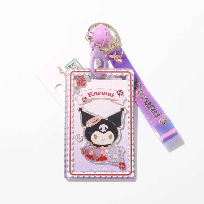 sanrio-rose-and-earl-series-kuromi-baku-card-holder-keychain-in-purple