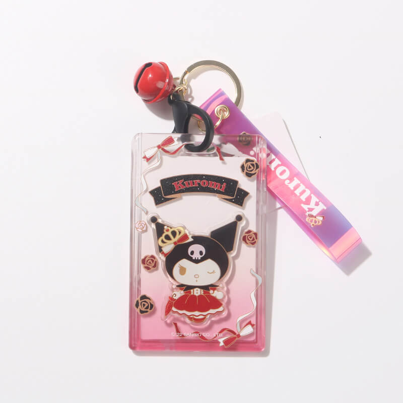 sanrio-rose-and-earl-series-kuromi-card-holder-keychain-in-black