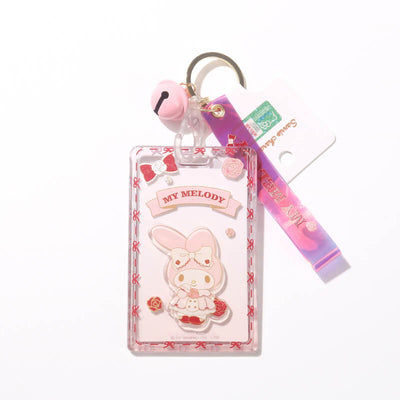 sanrio-rose-and-earl-series-my-melody-card-holder-keychain-with-pink-bell