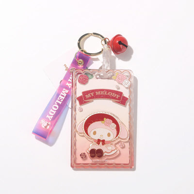 sanrio-rose-and-earl-series-my-melody-card-holder-keychain-with-red-bell