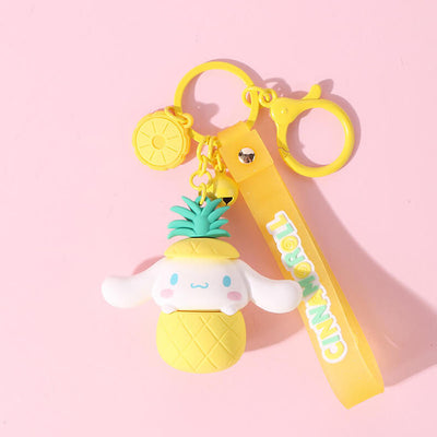 sanrio-take-it-easy-series-pineapple-cinnamoroll-doll-wristlet-keychain