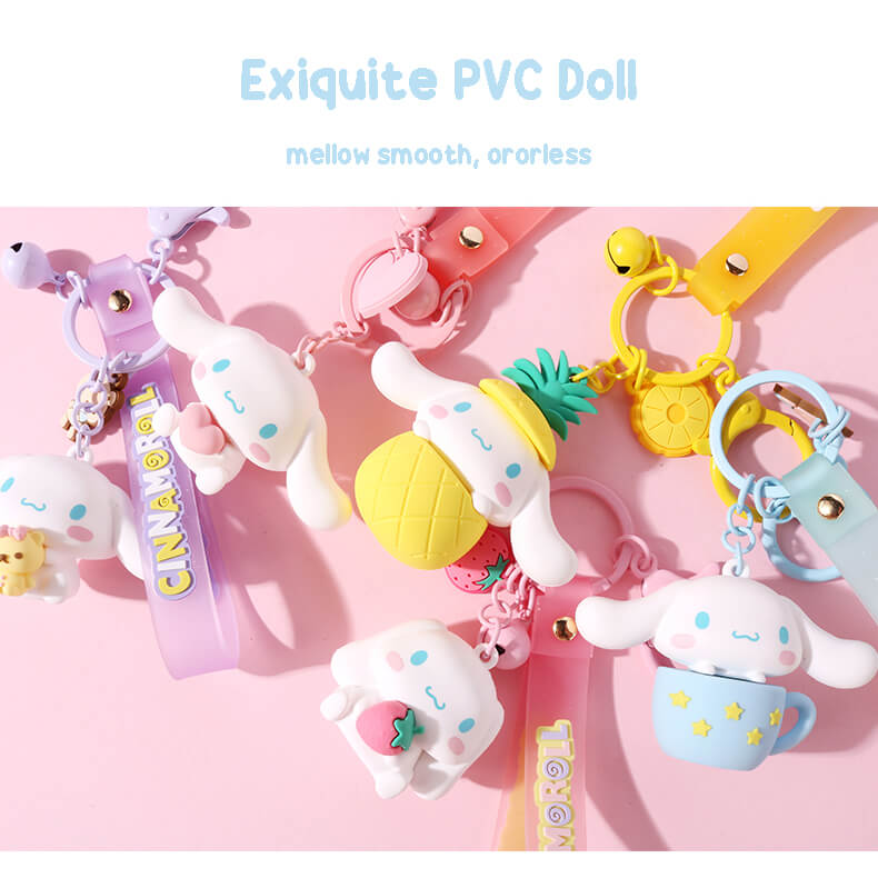 sanrio-wristlet-keychain-with-exquisite-pvc-cinnamoroll-doll-charm