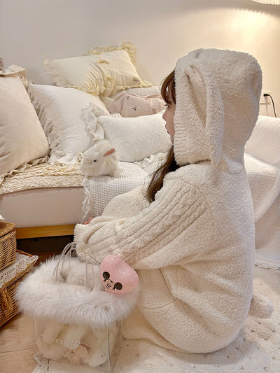 side-display-of-the-cute-cozy-bunny-rabbit-loungewear-dress-with-heart-graphic