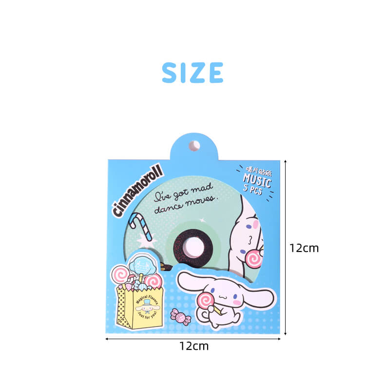size-of-cinnamoroll-music-disc-shaped-sticker-pack
