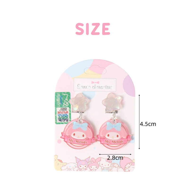 size-of-my-melody-star-acrylic-dangling-clip-on-earrings