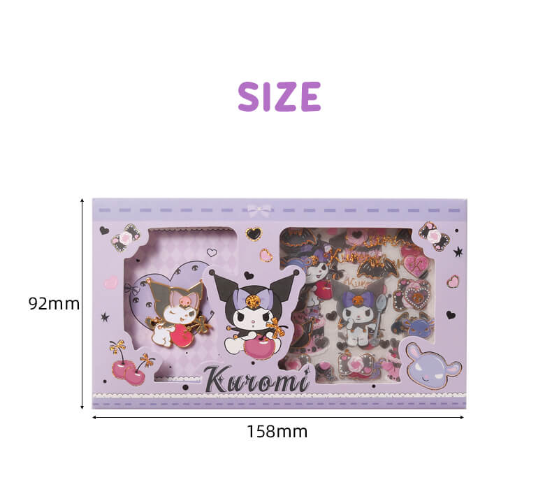 size-of-the-kuromi-gift-box-with-brooch-and-stickers