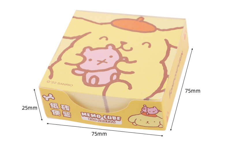 size-of-the-pompompurin-memo-pad-cube-250-sheets