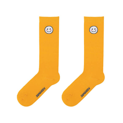smile-yellow-socks-white-background